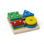 Kare 4'lü Geometrik Şekil Bul-Tak Oyunu